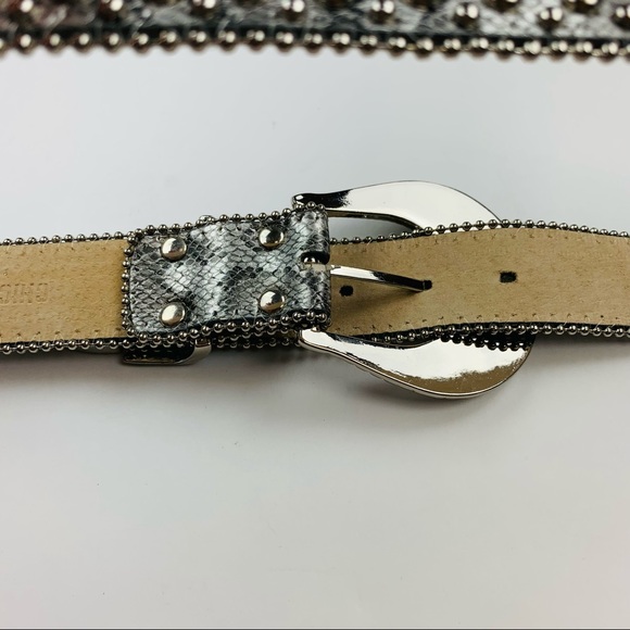 Chico’s Silver Snake Print Rhinestone Belt Small main image 7
